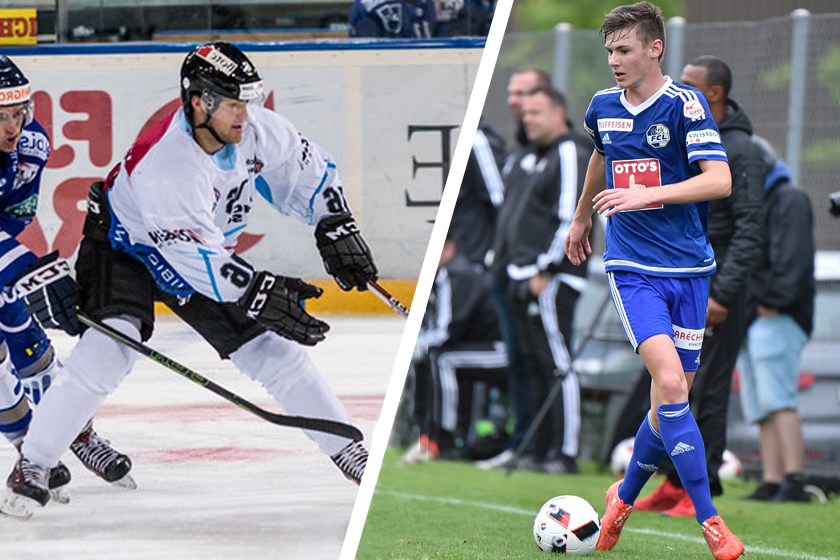 Lukas Scheiber (links) und Silvan Silder (rechts) im Einsatz. ( Philipp Hegglin, Martin Meienberger / FC Luzern)