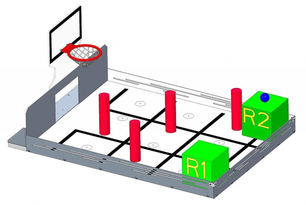 Basketballspiel mit Robotern